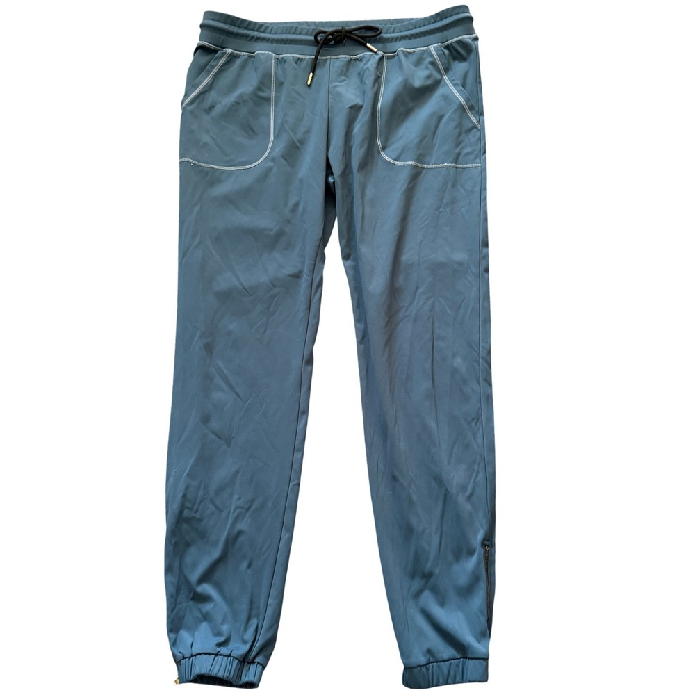Zyia Active Peak Zipper Joggers Womens XL Teal Blue Stretch